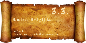 Badics Brigitta névjegykártya
