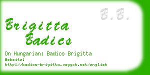 brigitta badics business card